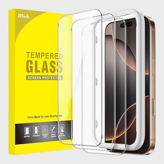 JETech Tempered Glass Screen Protector for iPhone 16 Pro Max Ultra Clear 3 Pack