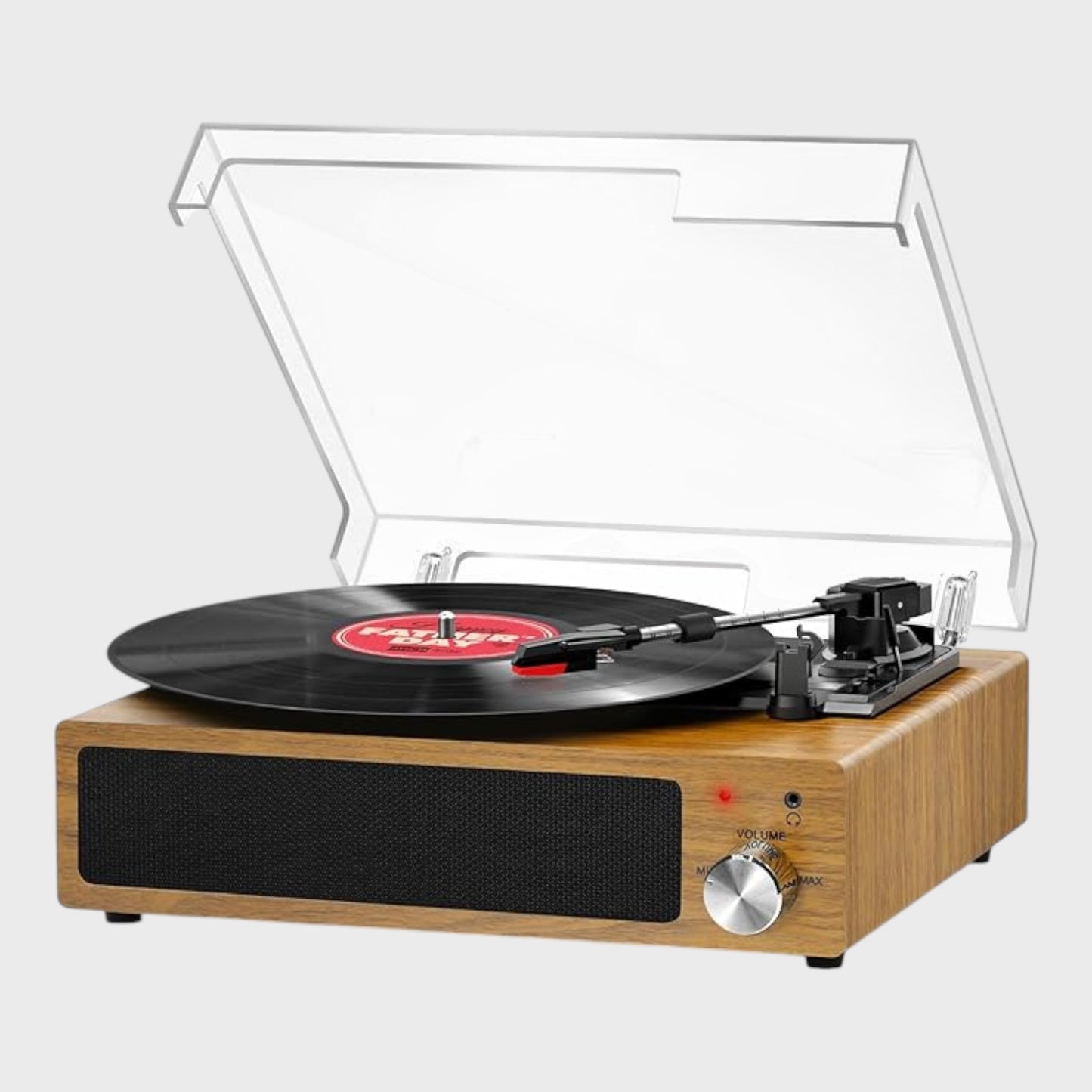 Natural Wood Retro Record Player - with Bluetooth