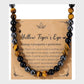 Crystal Beaded Necklace - Tiger's Eye, Obsidian & Hematite - 50cm