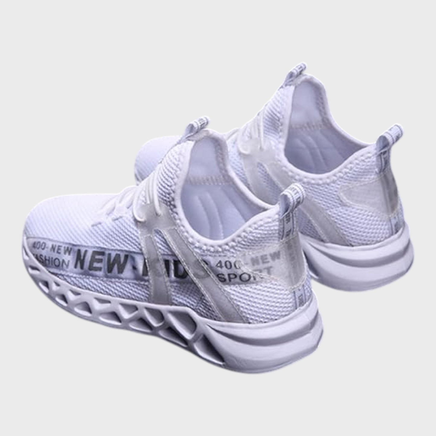 White Double Mesh Fly Trainers