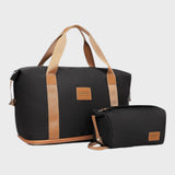 Kono Black Travel Duffle Bag with Cosmetic Bag