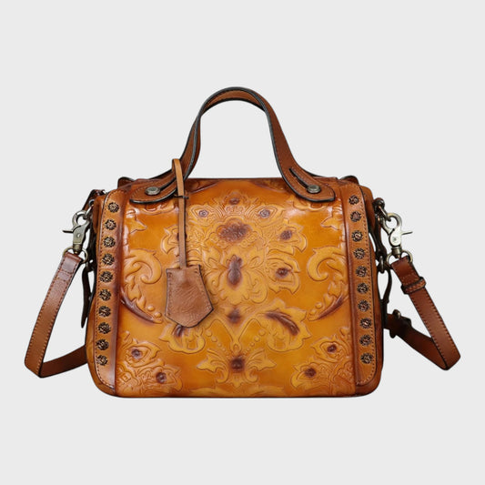 FEIGITOR Embossed Leather Satchel Crossbody Bag