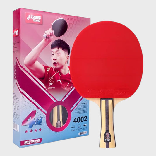 DHS 4002 Shakehand Grip Table Tennis Racket with Hurricane Rubber Carry Case