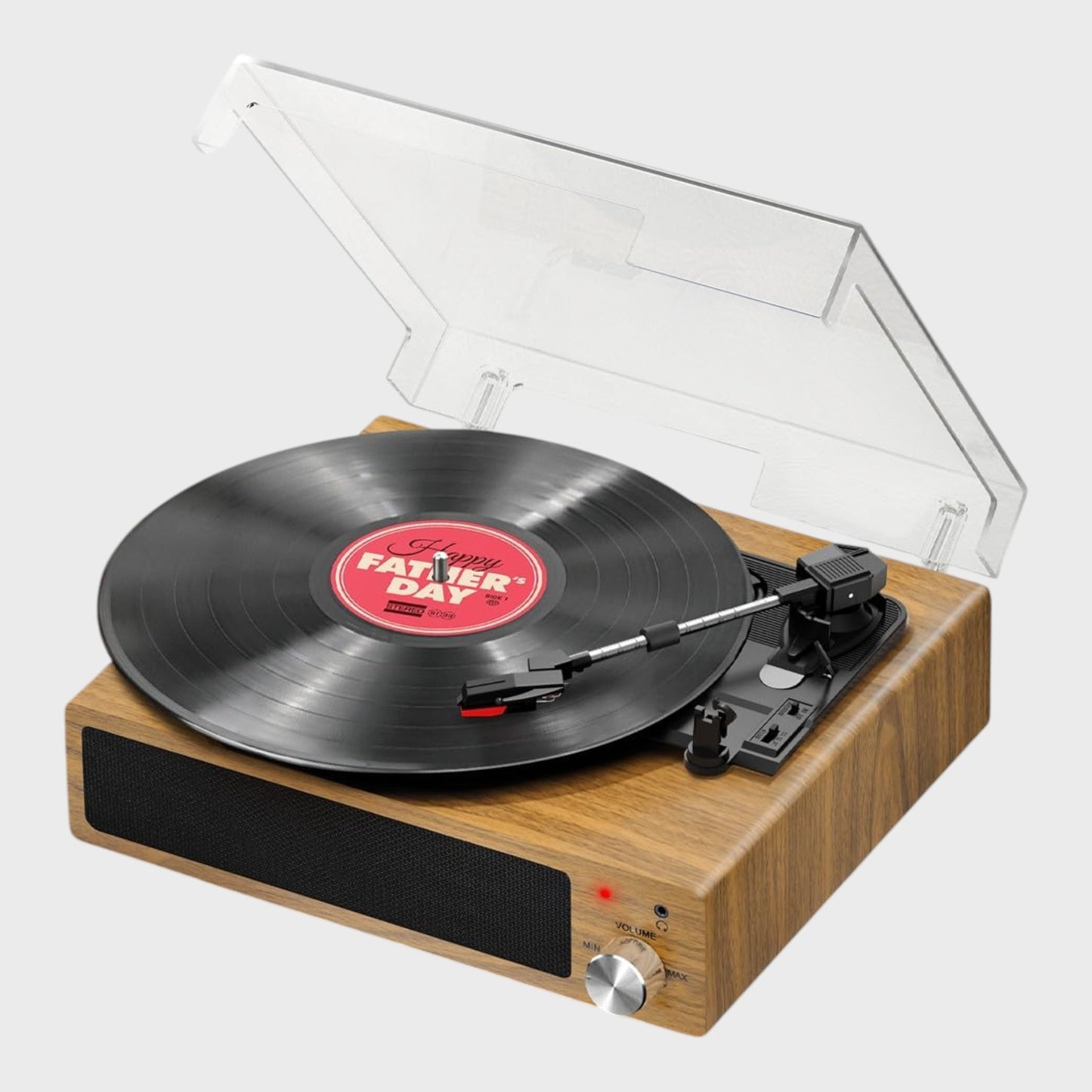 Natural Wood Retro Record Player - with Bluetooth