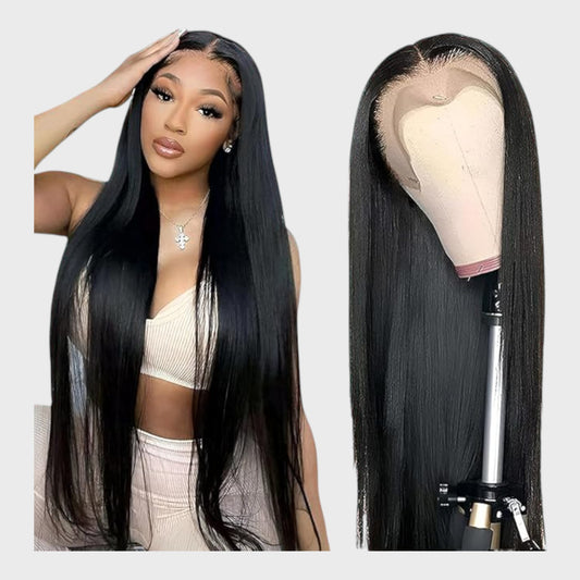 Essent 13x6 100% Human Hair Wig - Lace Front - Straight 22" - Black