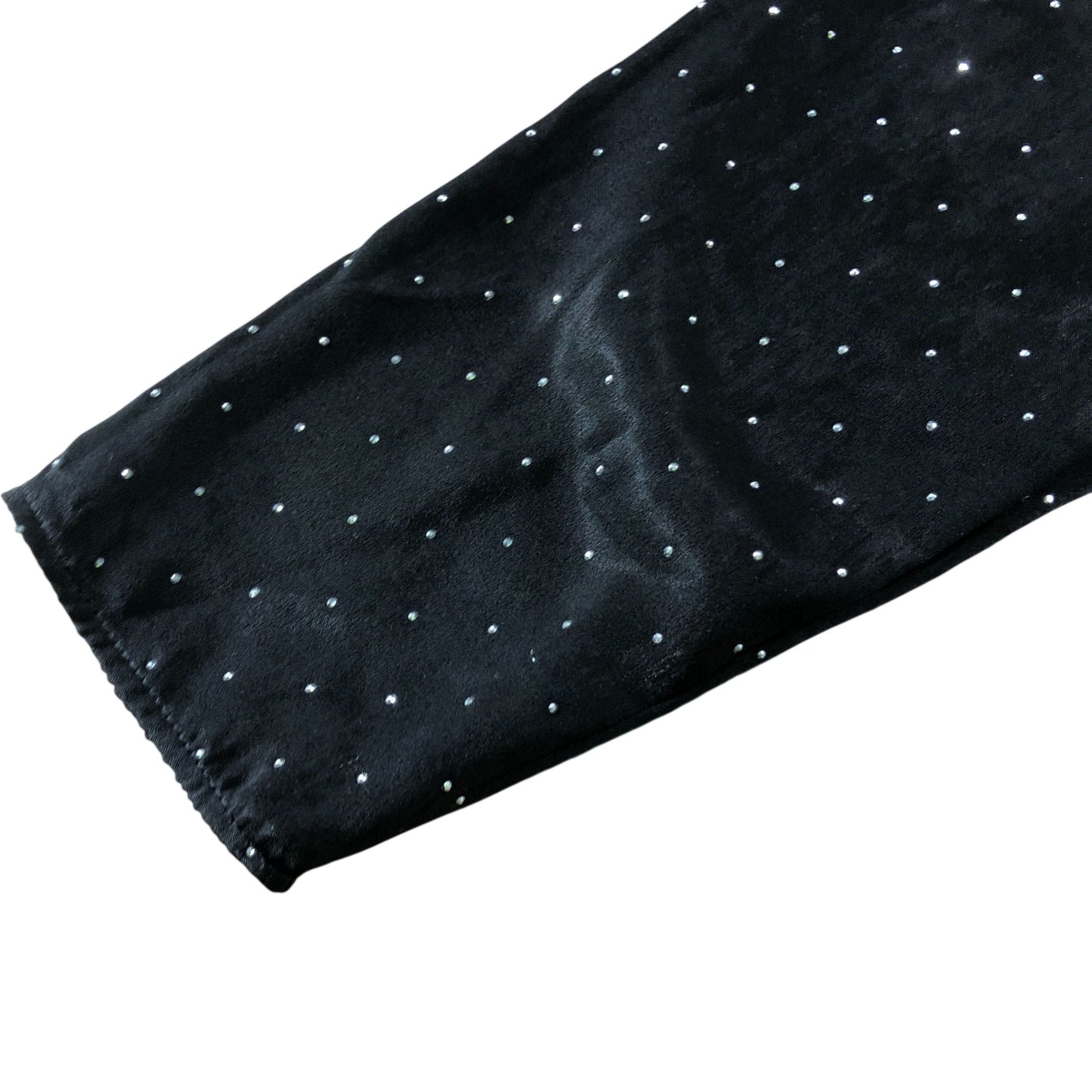 River Island UK16 Women's Black Long Sleeve Top with Silver Dots
