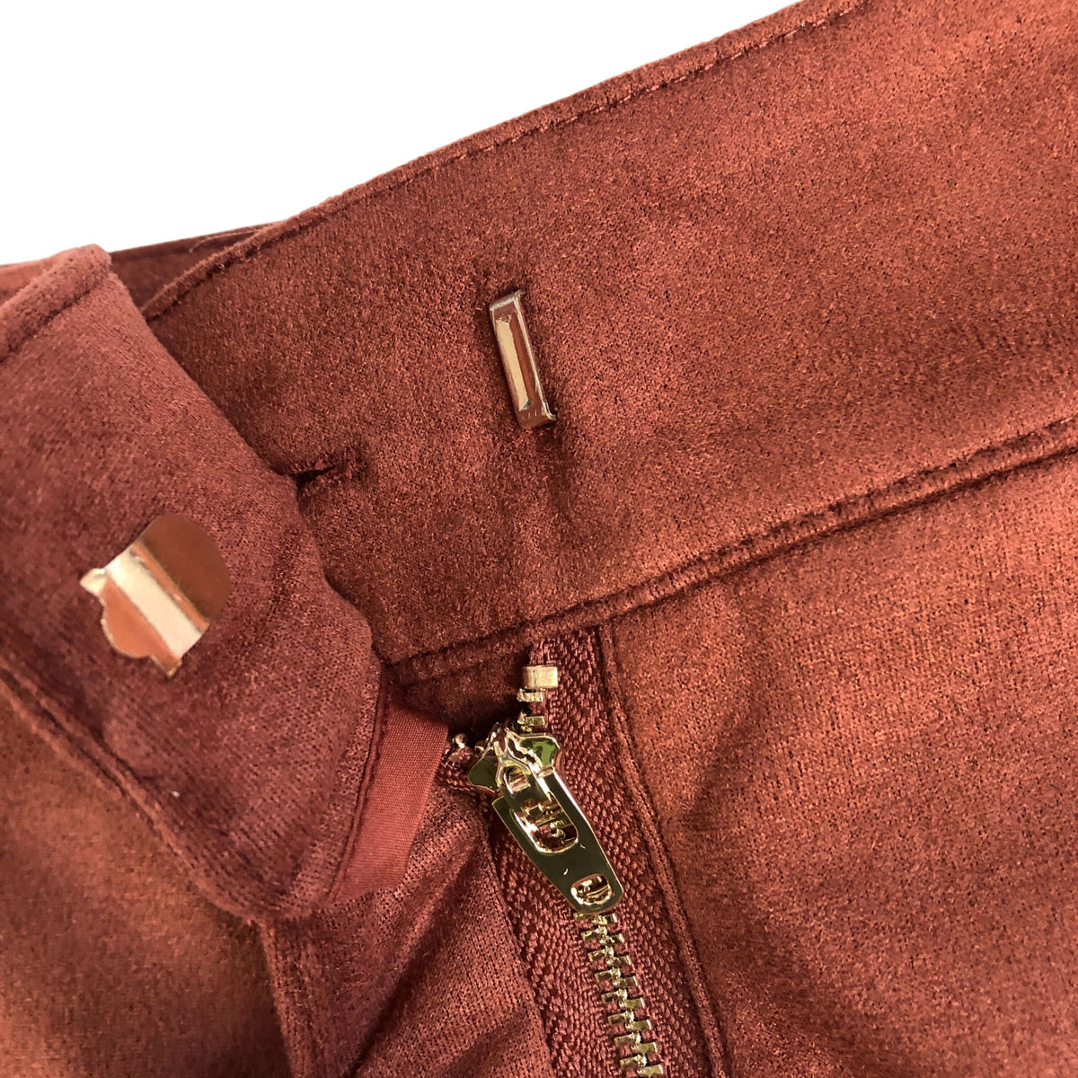 River Island Women's High Waisted Shorts UK12 Rust Suede