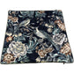 Velvet Floral Bird Embellished Cushion Cover Navy Blue 50 x 50cm
