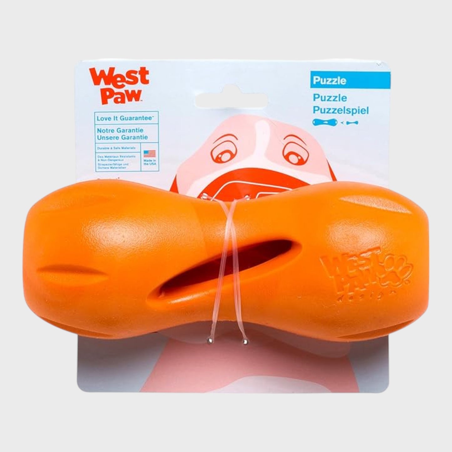 West Paw Qwizl Puzzle Bone Tough Chew Dog Toy