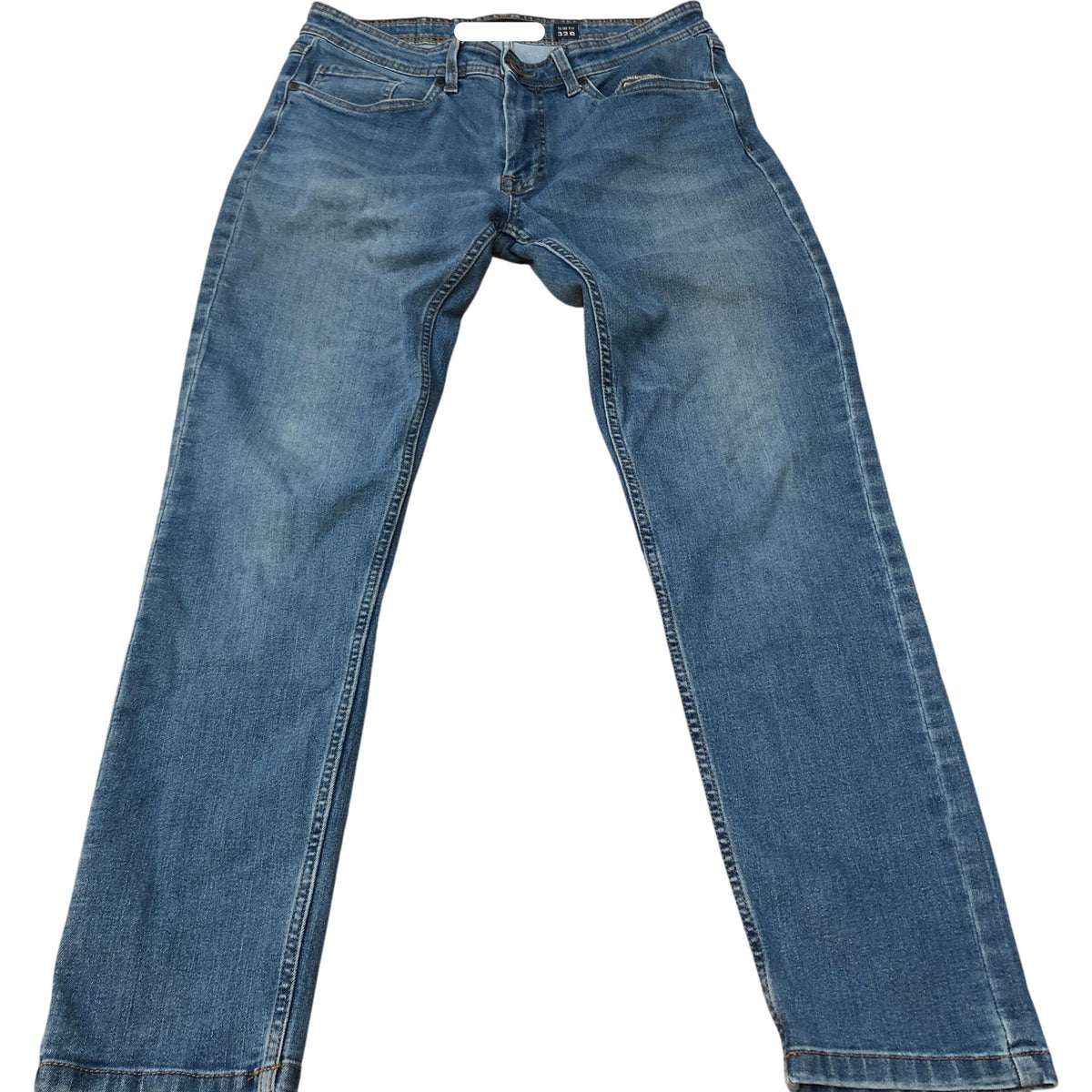 Slim Fit Jeans W32 L34 Men's Blue Cotton Blend Stretch Denim