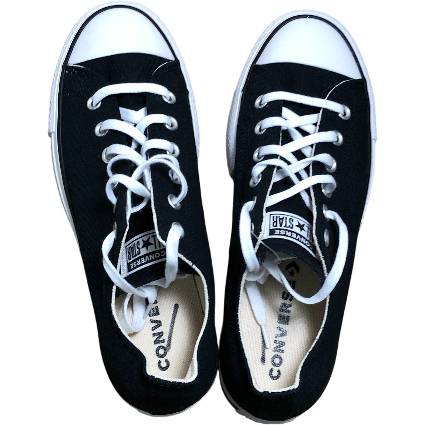 Converse All Star Black Canvas Trainers UK8 Women's Classic Style Thick Sole