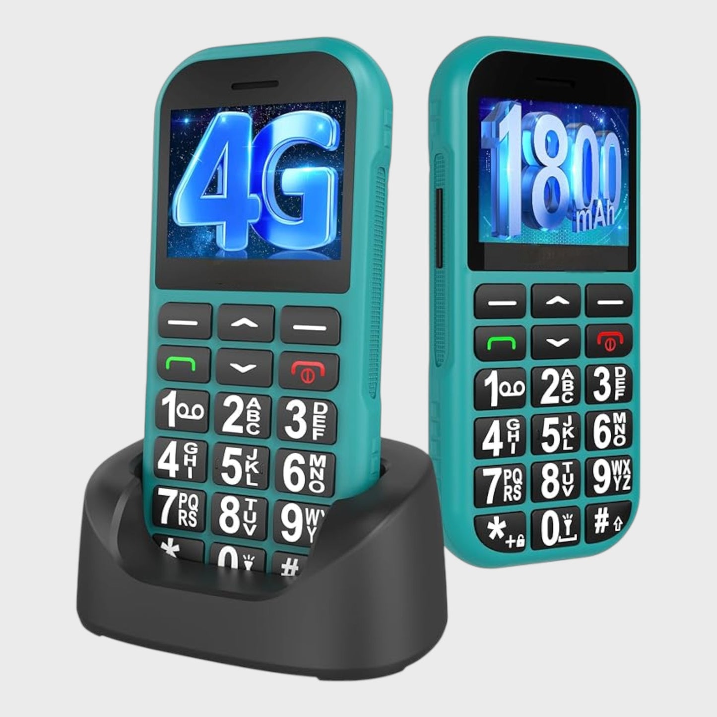UKUU Big Button Mobile Phone - SOS Button - Green
