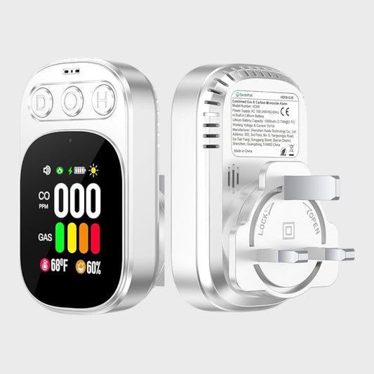 GEDSFFATI HD08-G-B Smoke & Gas Detector CO Monitor 1000mAh Lithium Battery