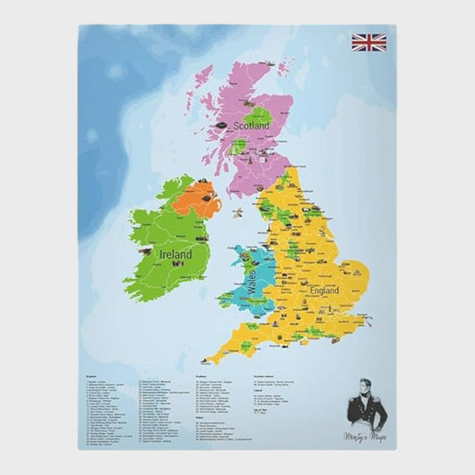UK Scratch Map Poster