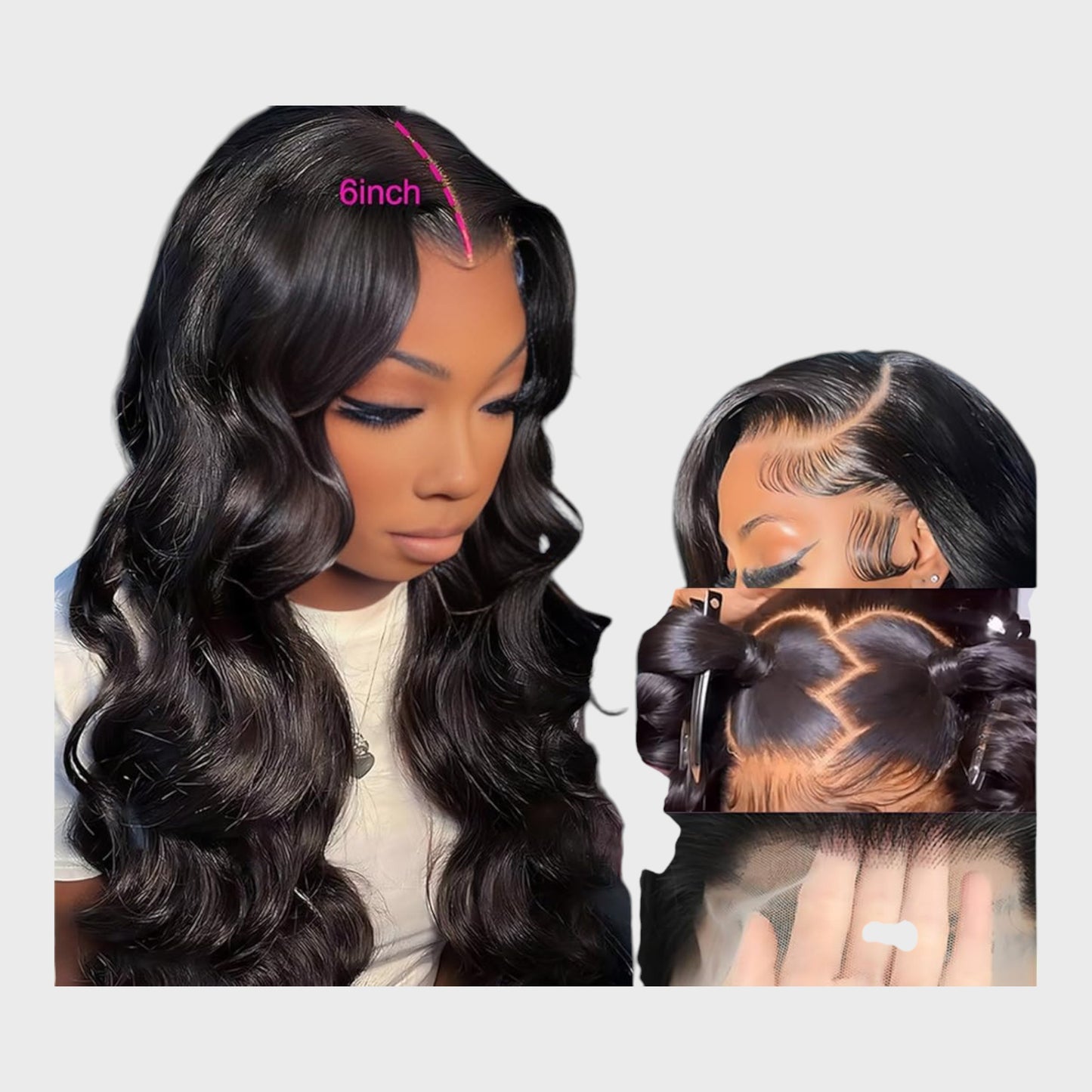 Essent 13x6 100% Human Hair Wig - Lace Front - Body Wave 24" - Black