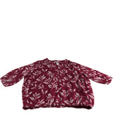Women's Blouse Size 24 Dark Pink Floral 3/4 Sleeve