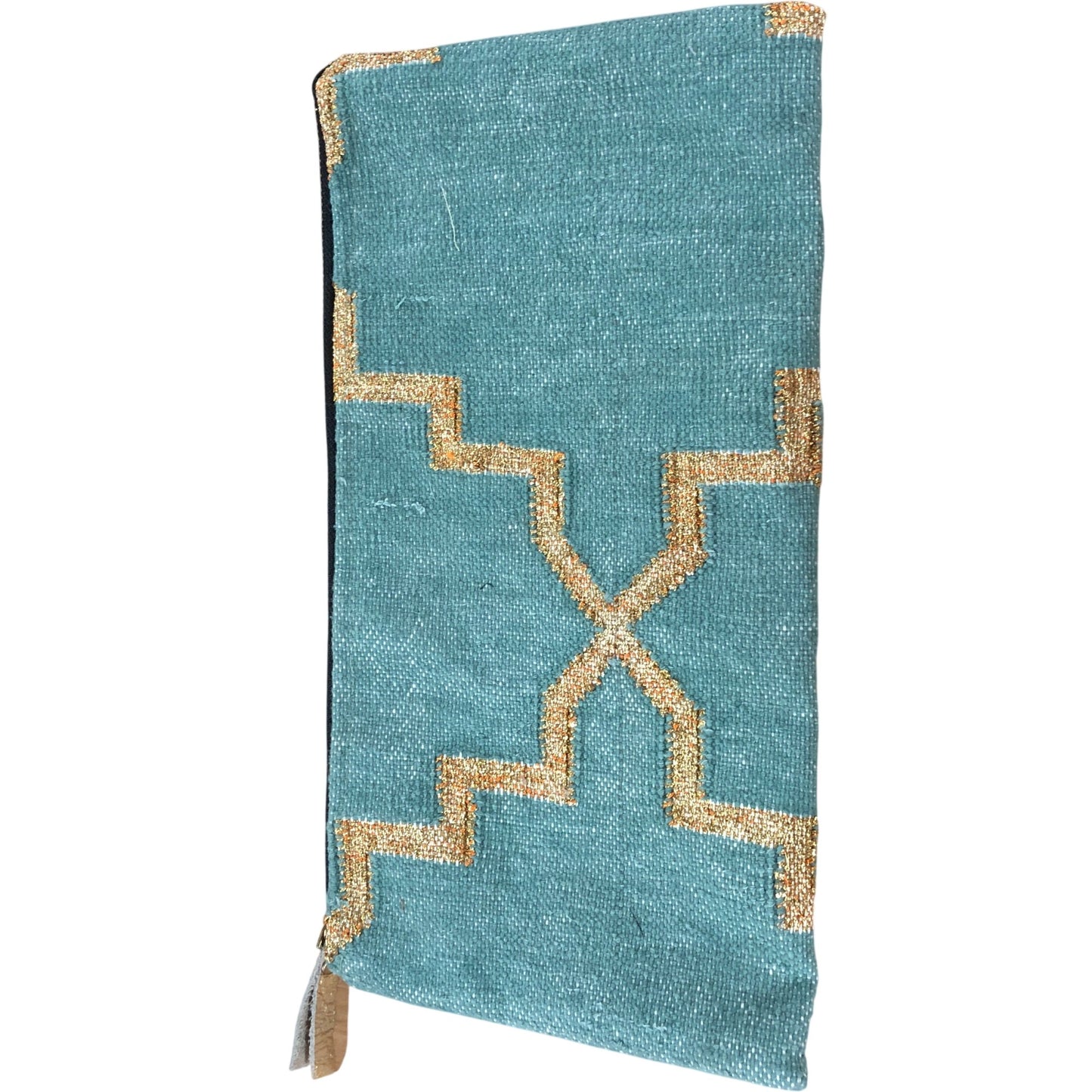 Decorative Clutch Bag Green Pattern Women Zippered Pouch Elegant Accessory