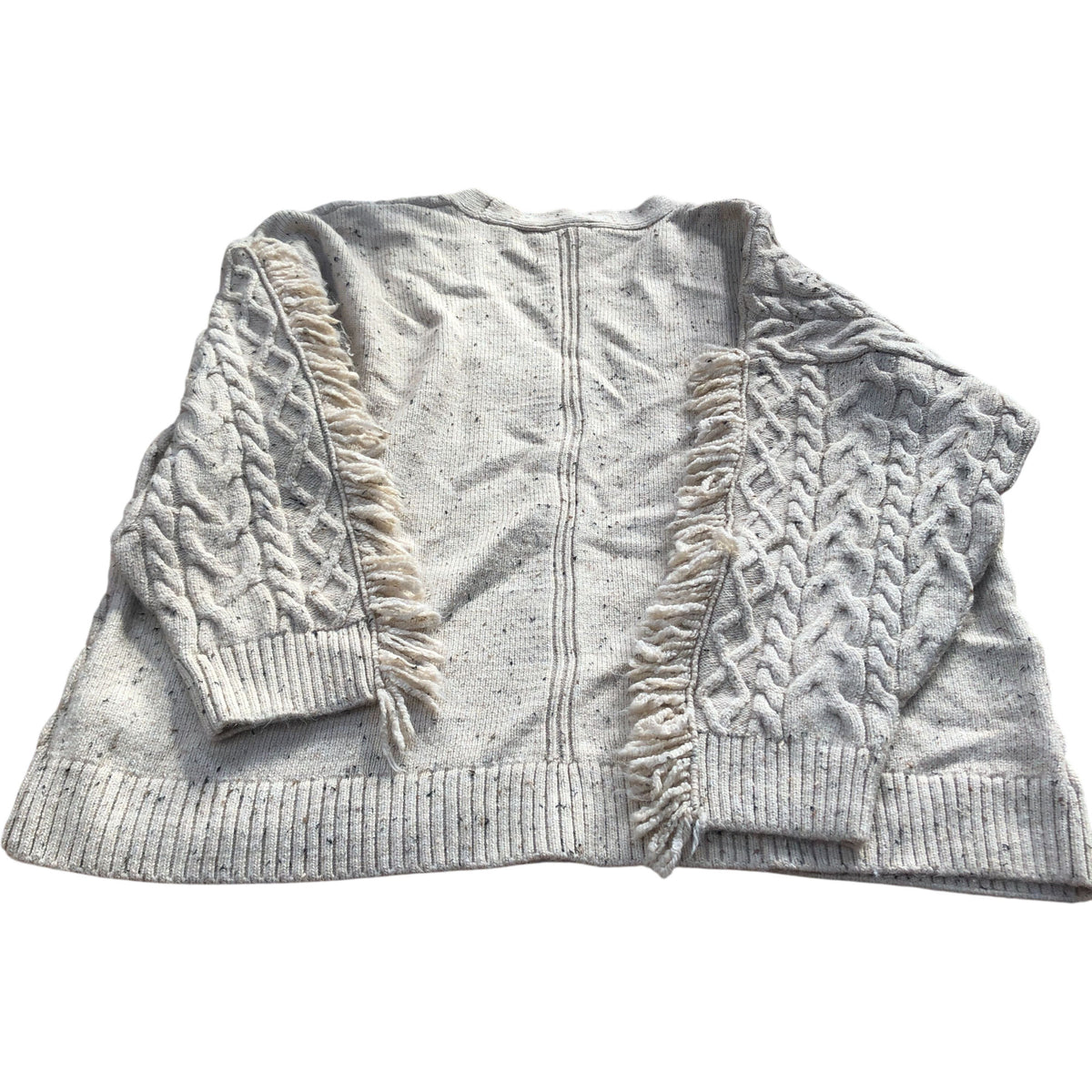 Knitted Cardigan Size 22 Women's Chunky Knit with Frills Cream