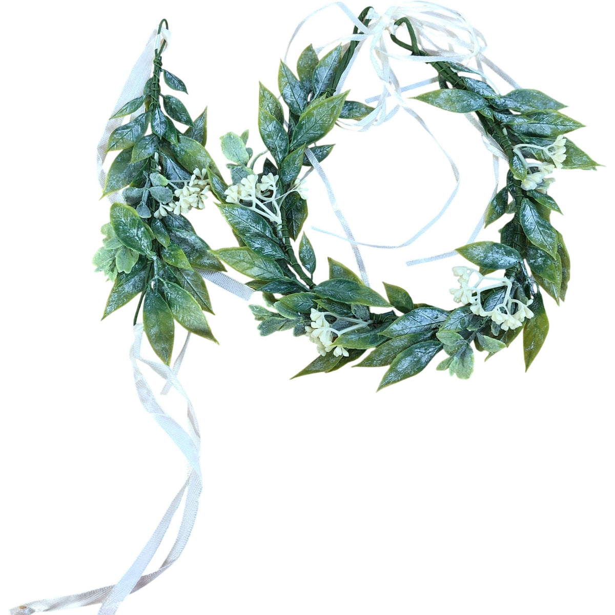 Forest Fairy Costume Green Floral Headband & Bracelet
