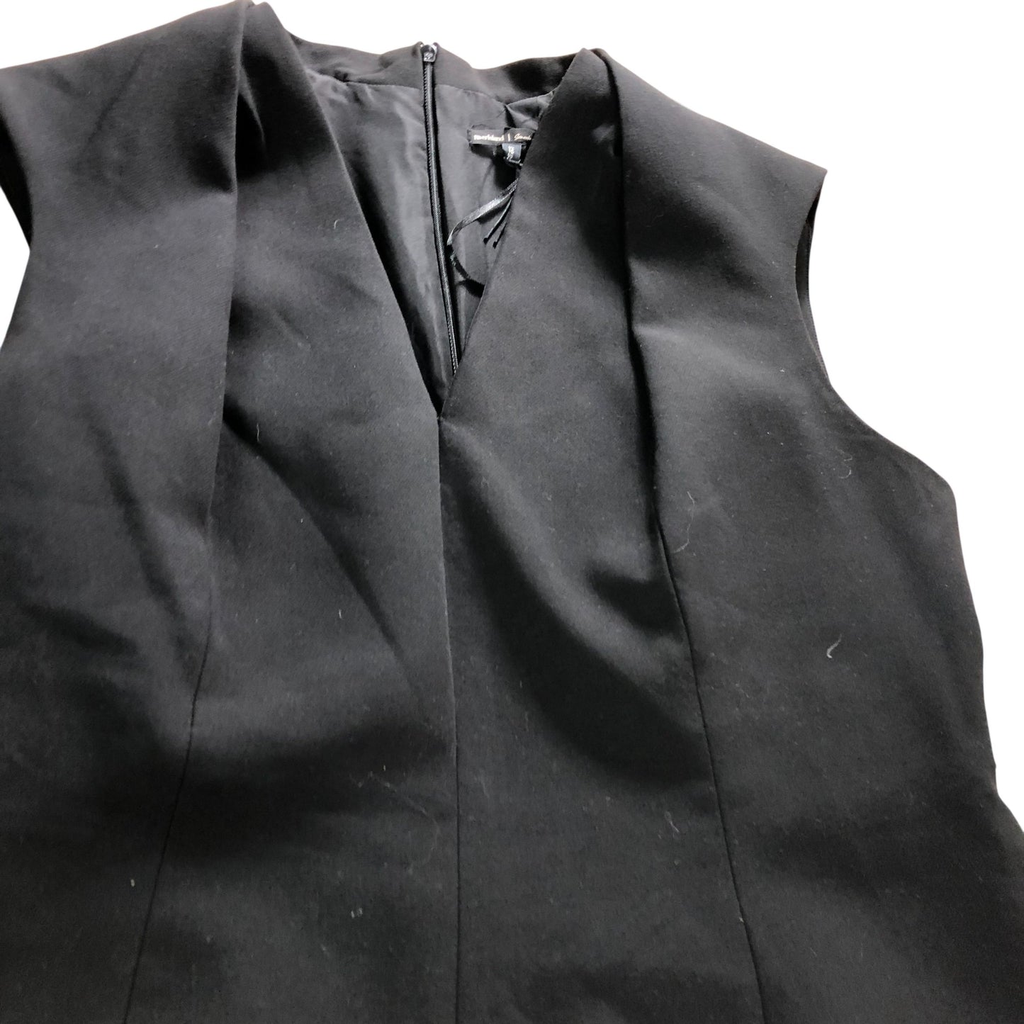 River Island UK16 Women's Black Sleeveless Dress V Neck Zip Fastening