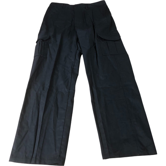 Men's Black Work Wear Cargo Utility Trousers with Pockets Size 32R