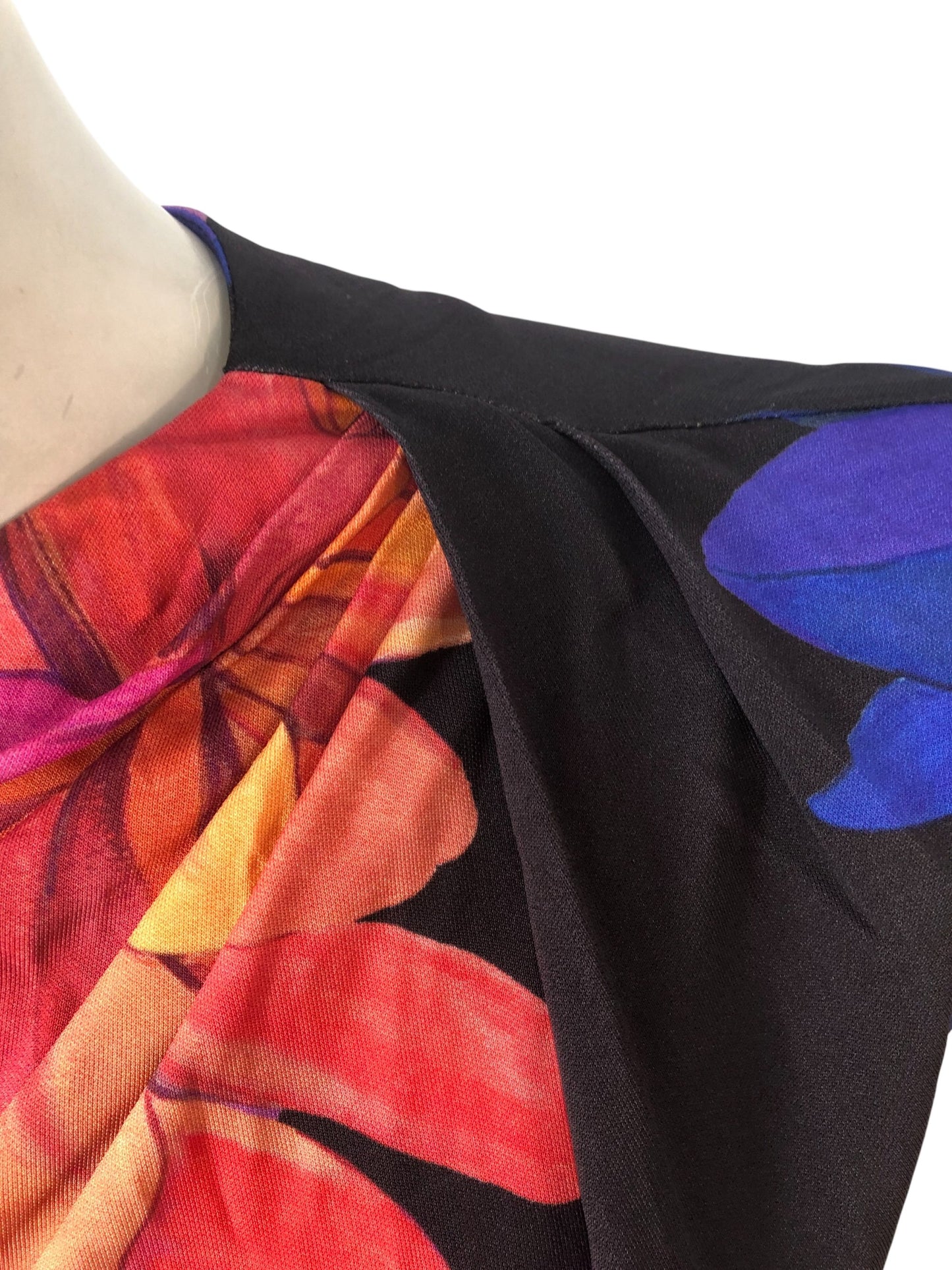 Ted Baker London Floral Print Dress UK 10 Women's Maxi Draped Neck Size 2