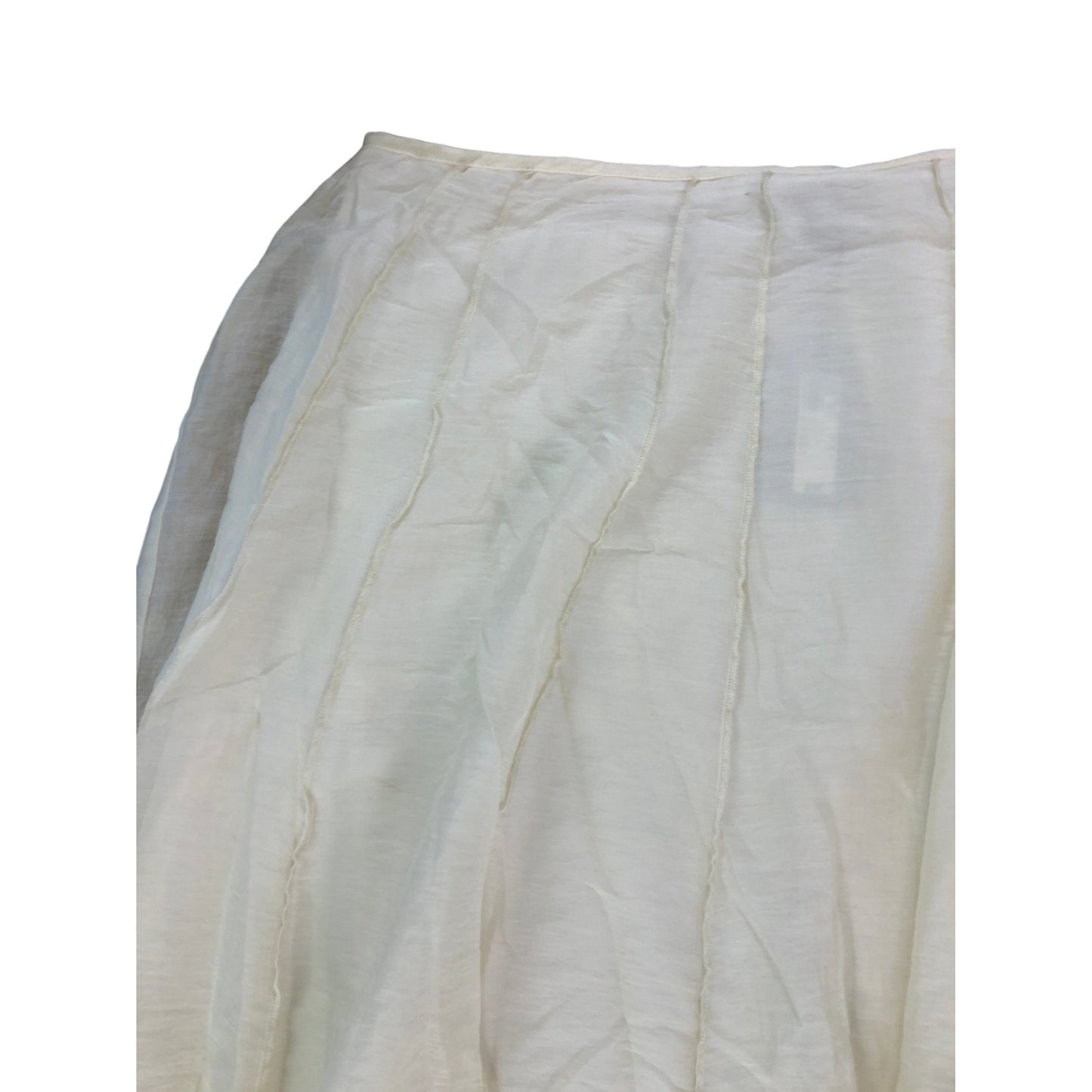 River Island Women's UK18 Cream Midi Skirt Pleated Lightweight Summer Fashion