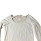 Long Sleeve Top Women's White Cotton Blend Round Neck UK10