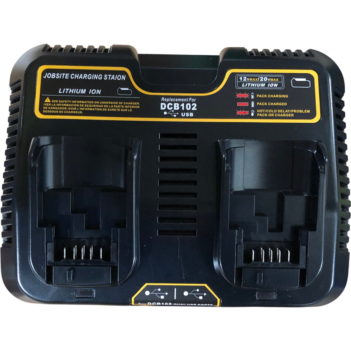 LABTECH DCB102 Jobsite Charging Station For 18V Lithium Ion Power Tool Batteries