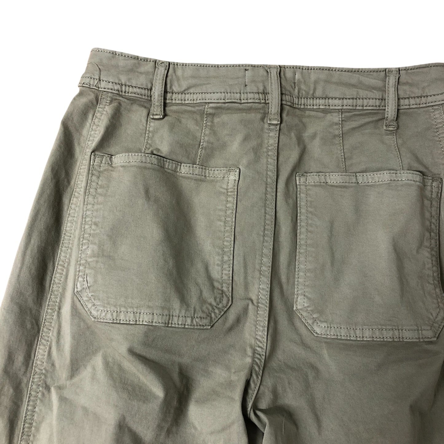 Khaki Washed Barrel Chino Trousers Size 8L