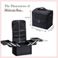 Joligrace Makeup Bag Cosmetic With Four Trays & Shoulder Strap Black