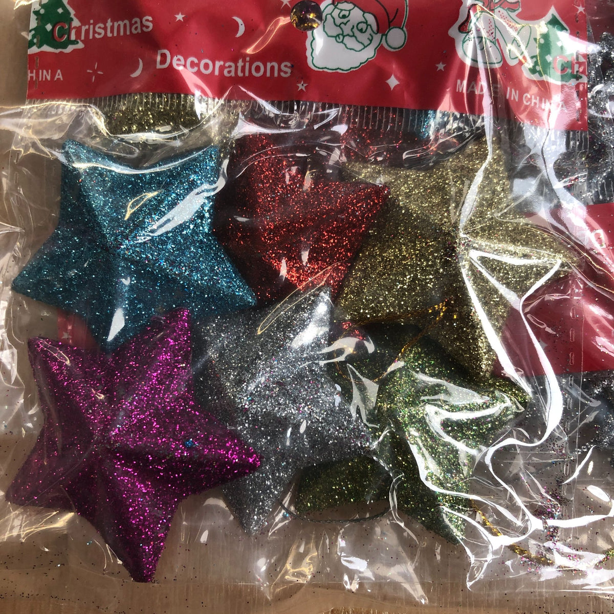 18 Silver Red & Gold Christmas Star & Snowflake Christmas Decorations