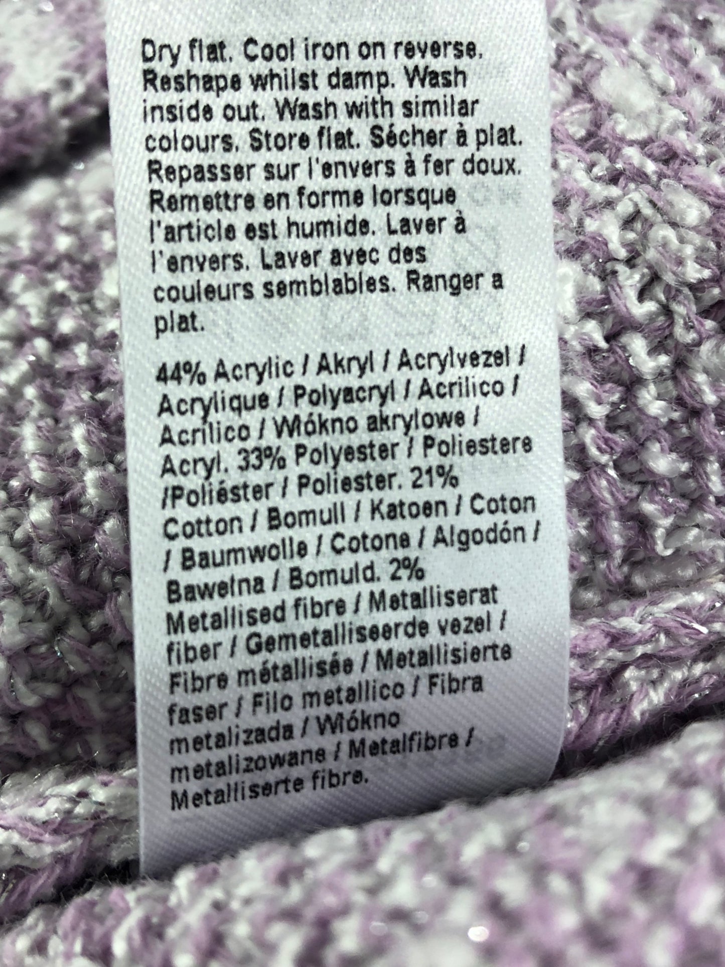 River Island Purple Light Cardigan XS Women's Short Sleeves Buttoned Top