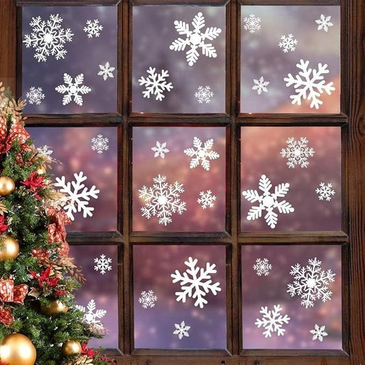 135 Pcs Snowflake Christmas Decorations Window Clings