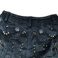 Embellished Bird Design Black Mini Skirt Size 4