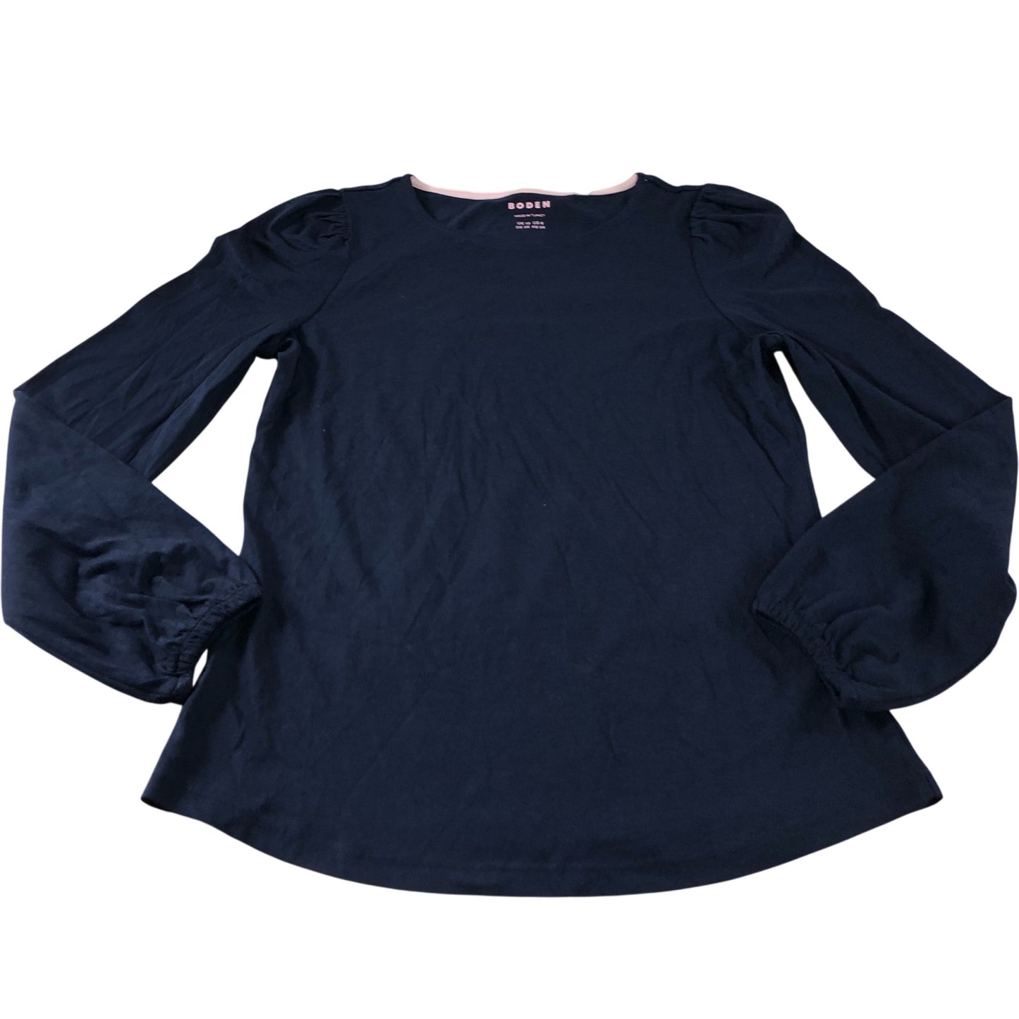 Boden Navy Long Sleeve Elasticated Cuff Top - Size 10