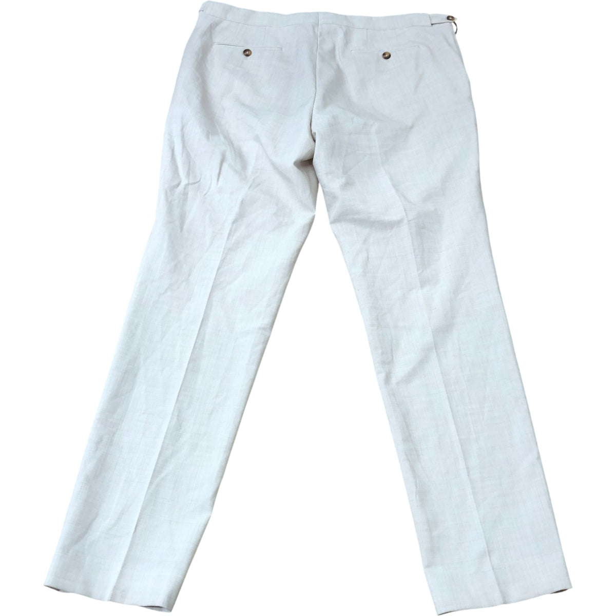 Trousers 38 Inch Men's Beige Tailored Style Lightweight Wool Blend