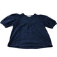 Navy Embroidered Puff Sleeve Top - Size 10