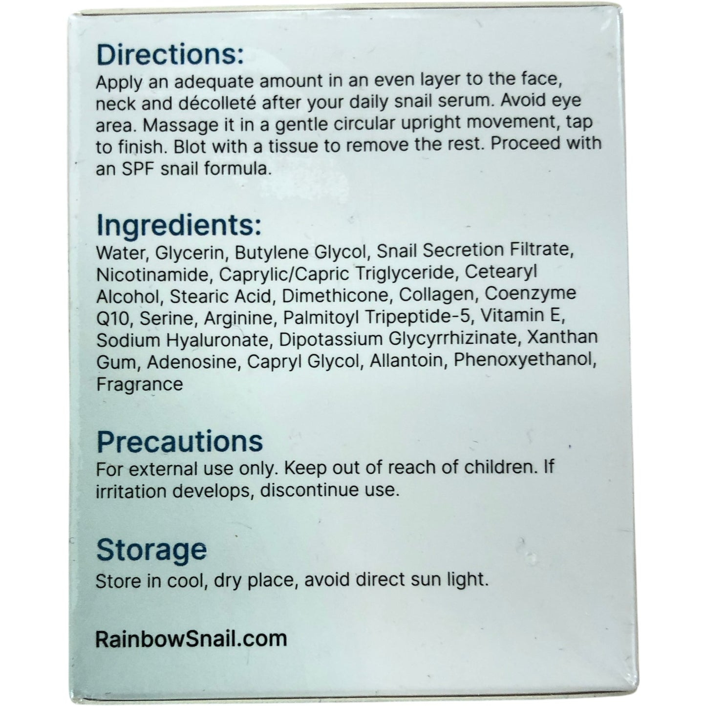 Rainbow Snail Ultimate Day Hydration 75ml Anti Aging Cream Moisturiser