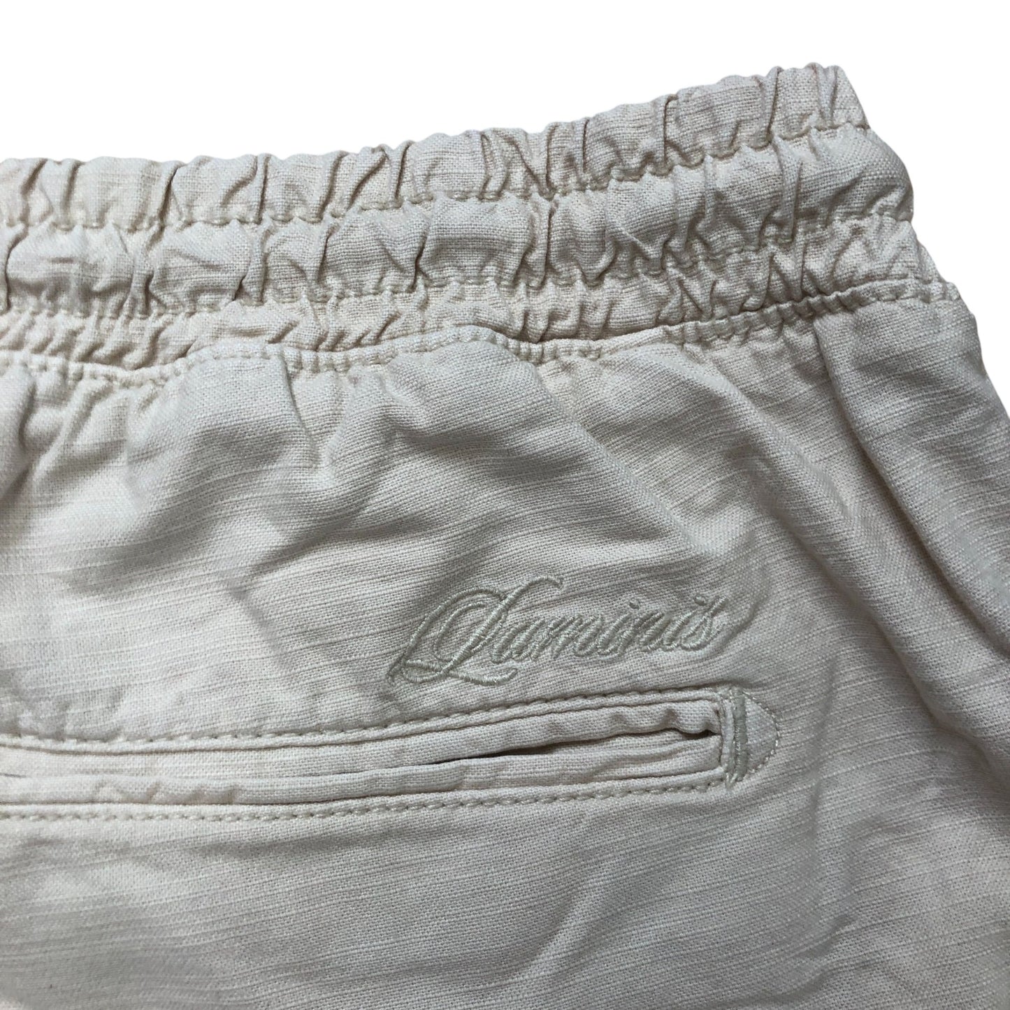 River Island Studios Mens Large Beige Cotton Blend Elasticated Shorts