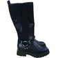 Wide Fit Black Knee High Boots Chunky Sole Size 4