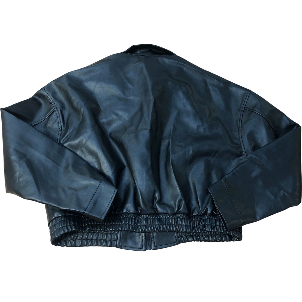 Dazy Black Vegan Leather Cropped Jacket Size L