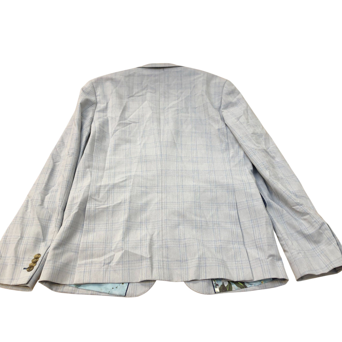 River Island Studios Light Grey Checked Blazer UK40R Men's Casual Smart Jacket