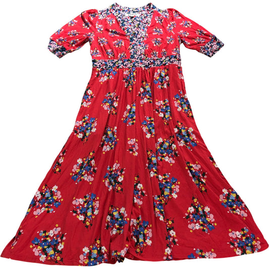 Boden Red Jersey Midi Dress - Size 8