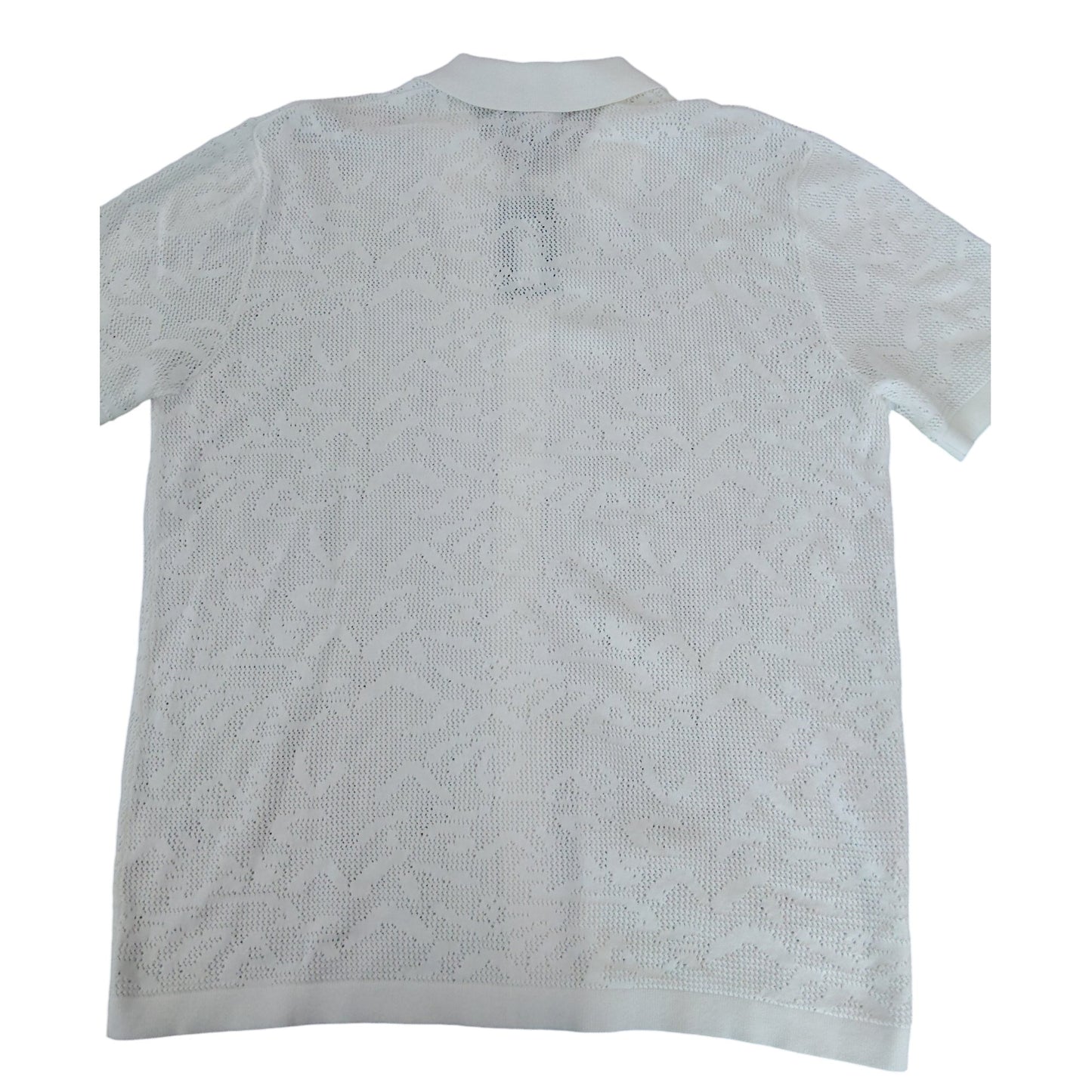 River Island Women's Crochet White Short Sleeve Top Size L Elegant Design