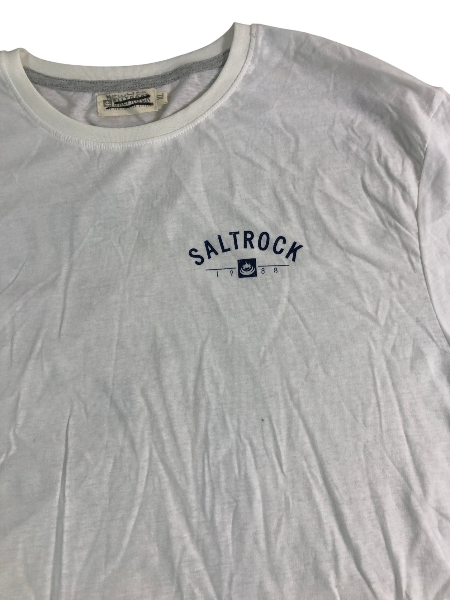 SALTROCK T-Shirt Men's White Graphic Tee Lyme Regis Dorset Size XL