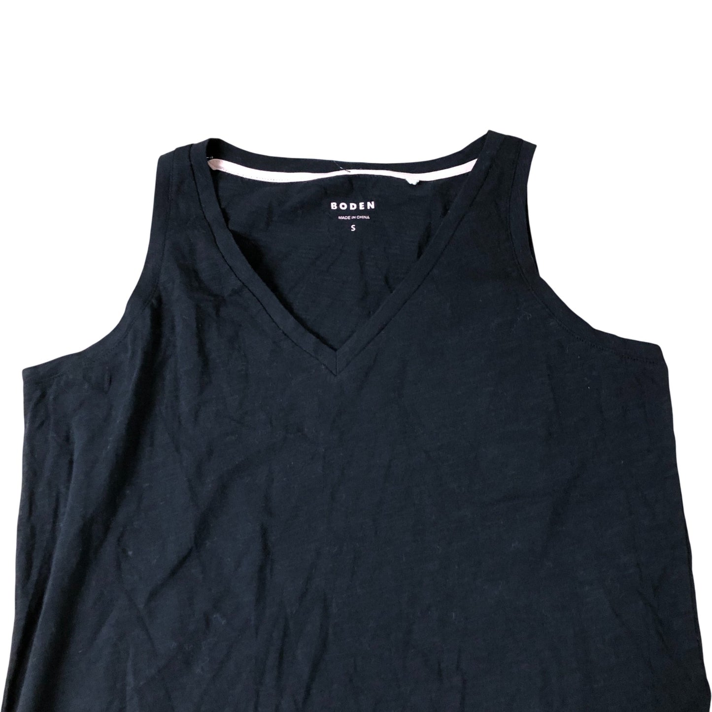 Boden Black V Neck Tank Top Women's Casual Wear Cotton UK8
