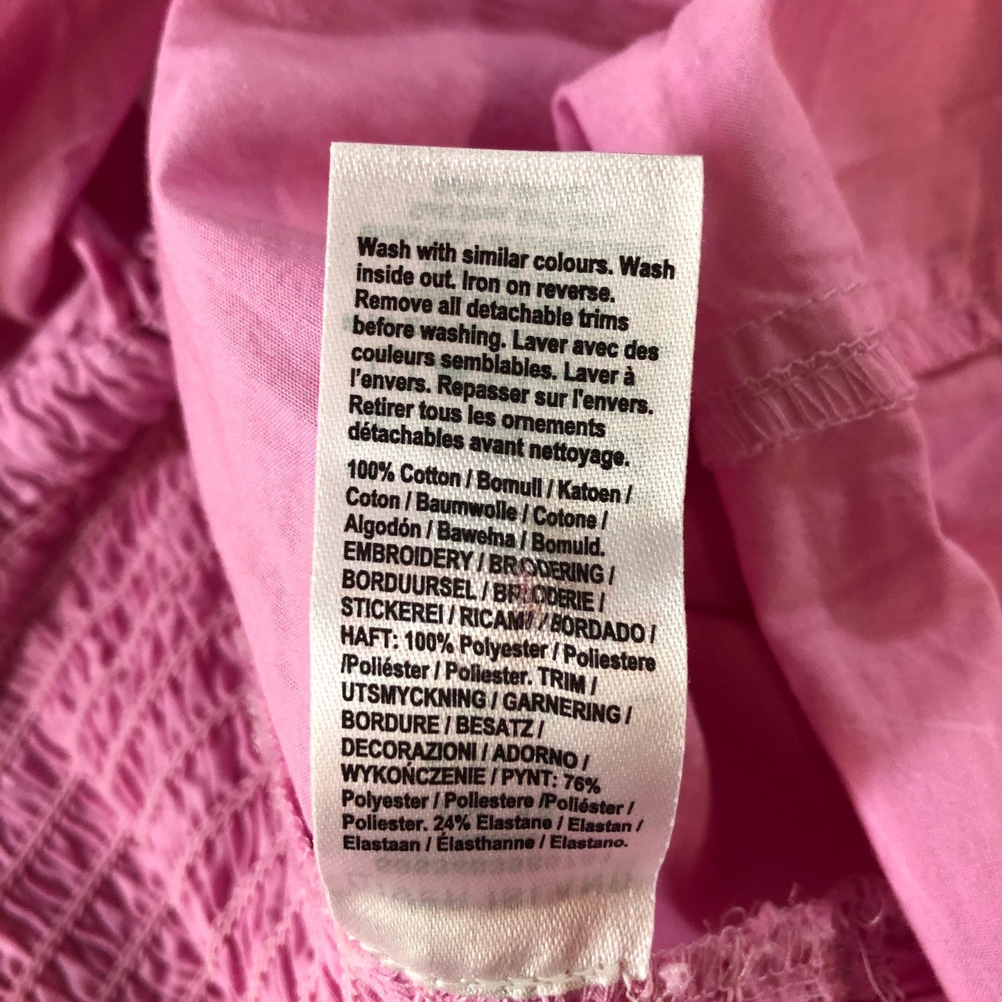 River Island Pink Bandeau Women's Floral Embroidered Cotton Lace Hem UK18