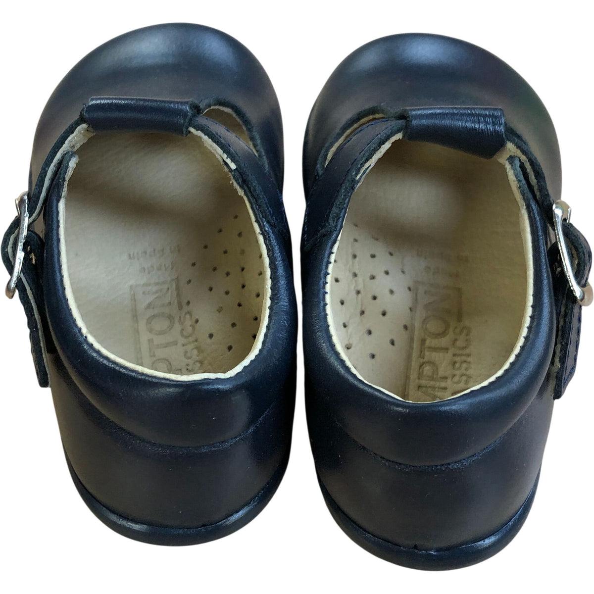 Hampton Classics Jamie First Walker Shoes Baby Navy Leather Size 3.5 Infant