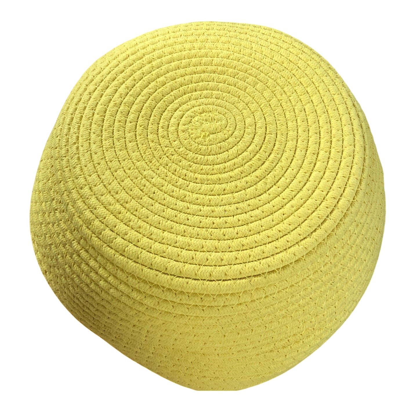 Sea Team Large Yellow Storage Basket Cotton Rope Round Natural Decorative Home